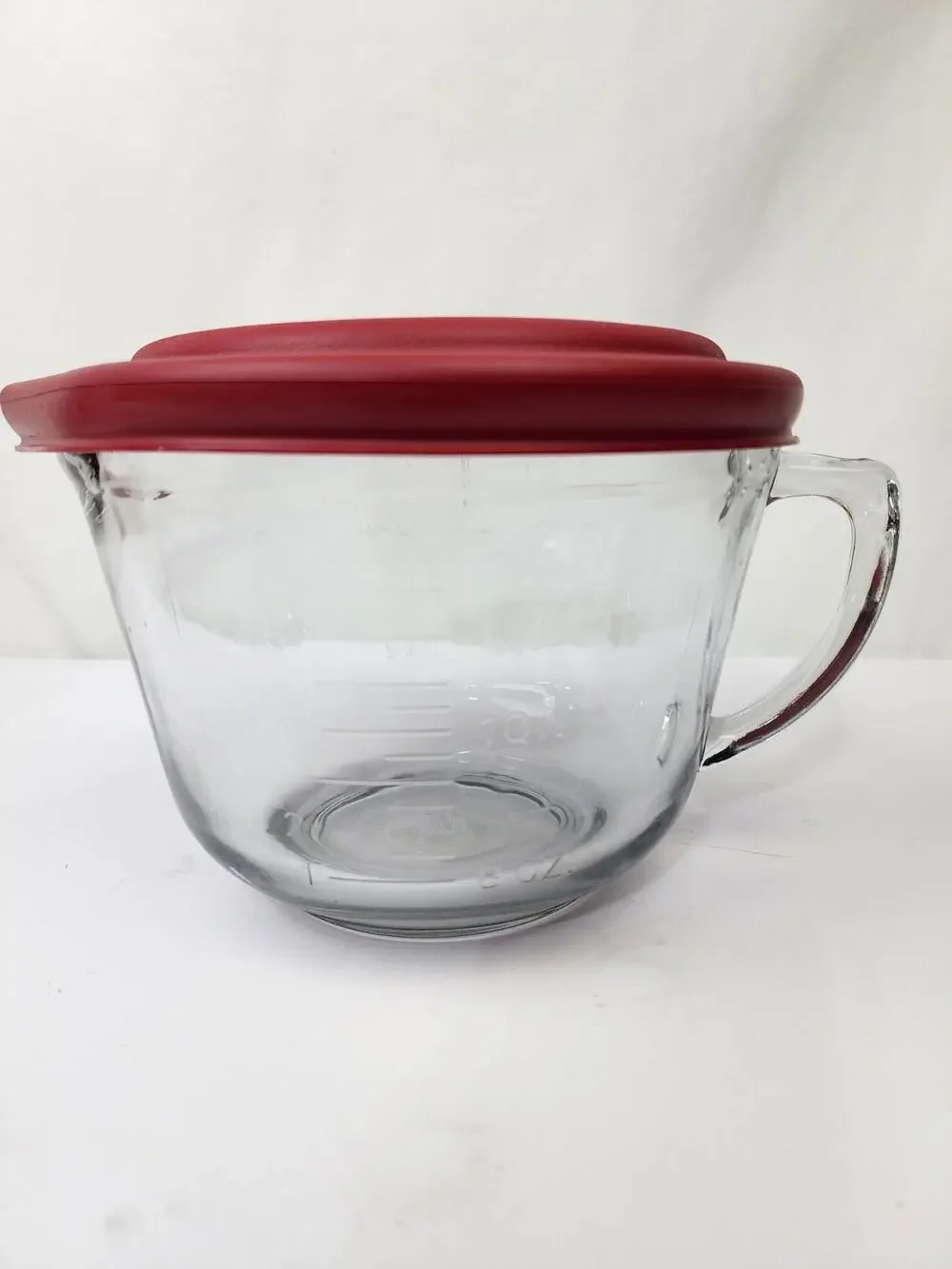 Anchor Hocking 2QTS/8 Cups/2000ML/2 Litres Measuring Batter Bowl w/ Red Lid USA